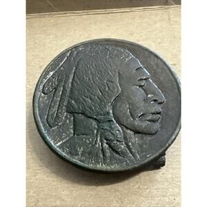 Indian Head Buffalo Nickel‎ Brass/Bronze Color Vintage Belt Buckle Broken